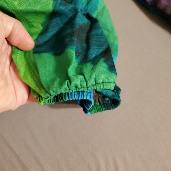 Vintage Doncaster Blue Purple Abstract Dress SZ 14 Mod Art to wear Swing - Picture 9 of 10